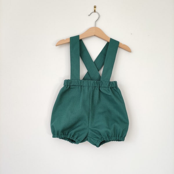 Bloomer with adjustable straps in Old Green linen