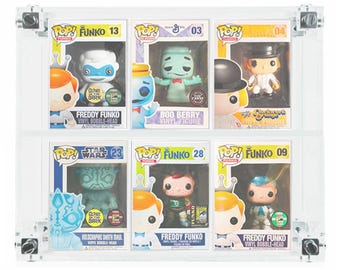 Custom Acrylic Wall Mount Display for FUNKO POP Boxes in Plastic Protectors (3mm thick, UV Resistant) 14h x 16w x 4.5d