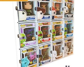 KUBBIE DLX WHITE (3x4) - In Box Display Case for Funko Pops, Wall Mountable & Stackable Pop Shelf (Cardboard)