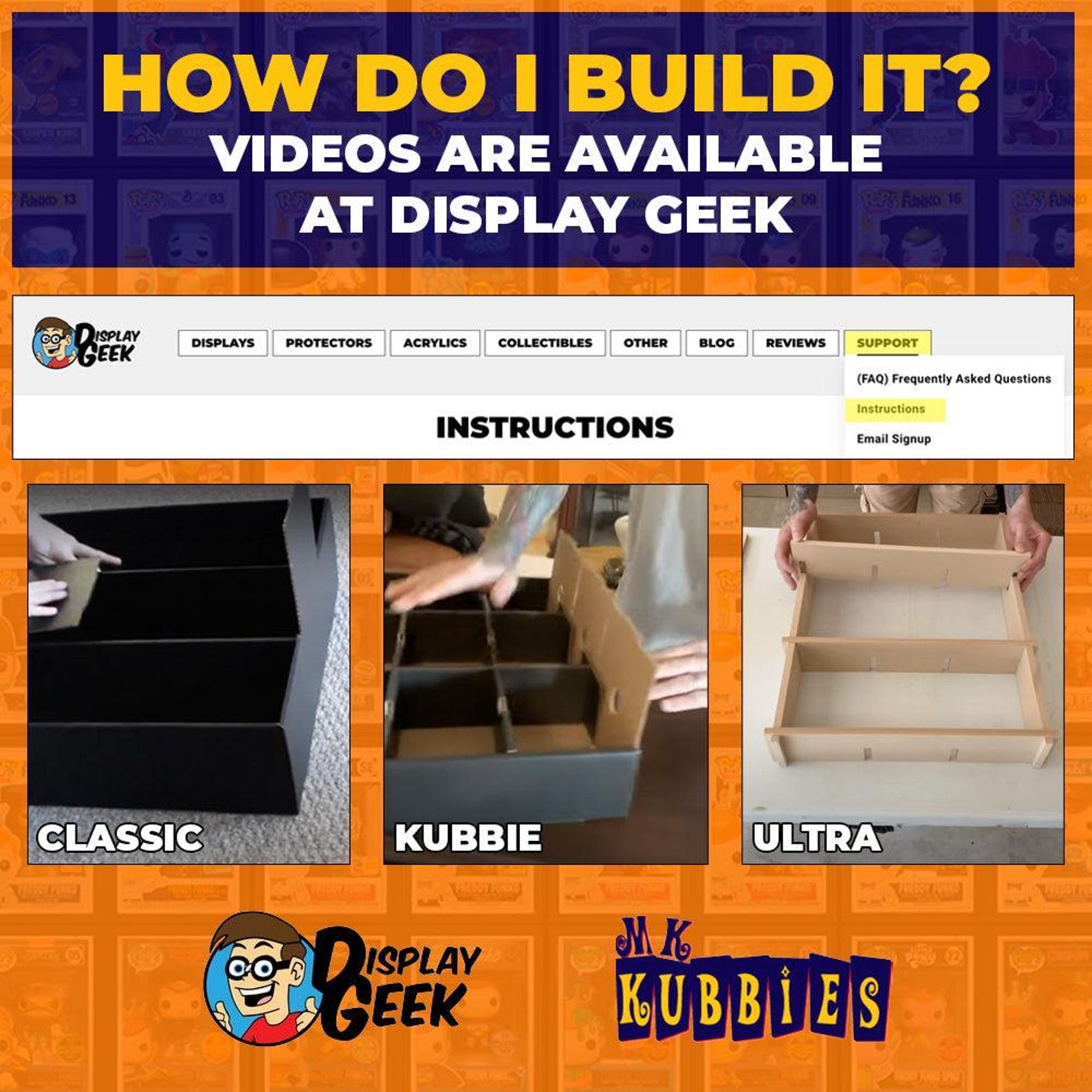 thumbnail image 2 of Kubbie Ultra MDF Wood Display Case For Funko Pops – Stackable & Wall Mount Pop Shelf, UPC 653969626523 2 of 6