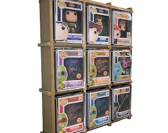 1 x Kubbie Ultra MDF Wood Display Case for Funko Pops in Acrylic Hard Stacks Pop Armor and Plastic Protectors, Stackable & Wall Mountable