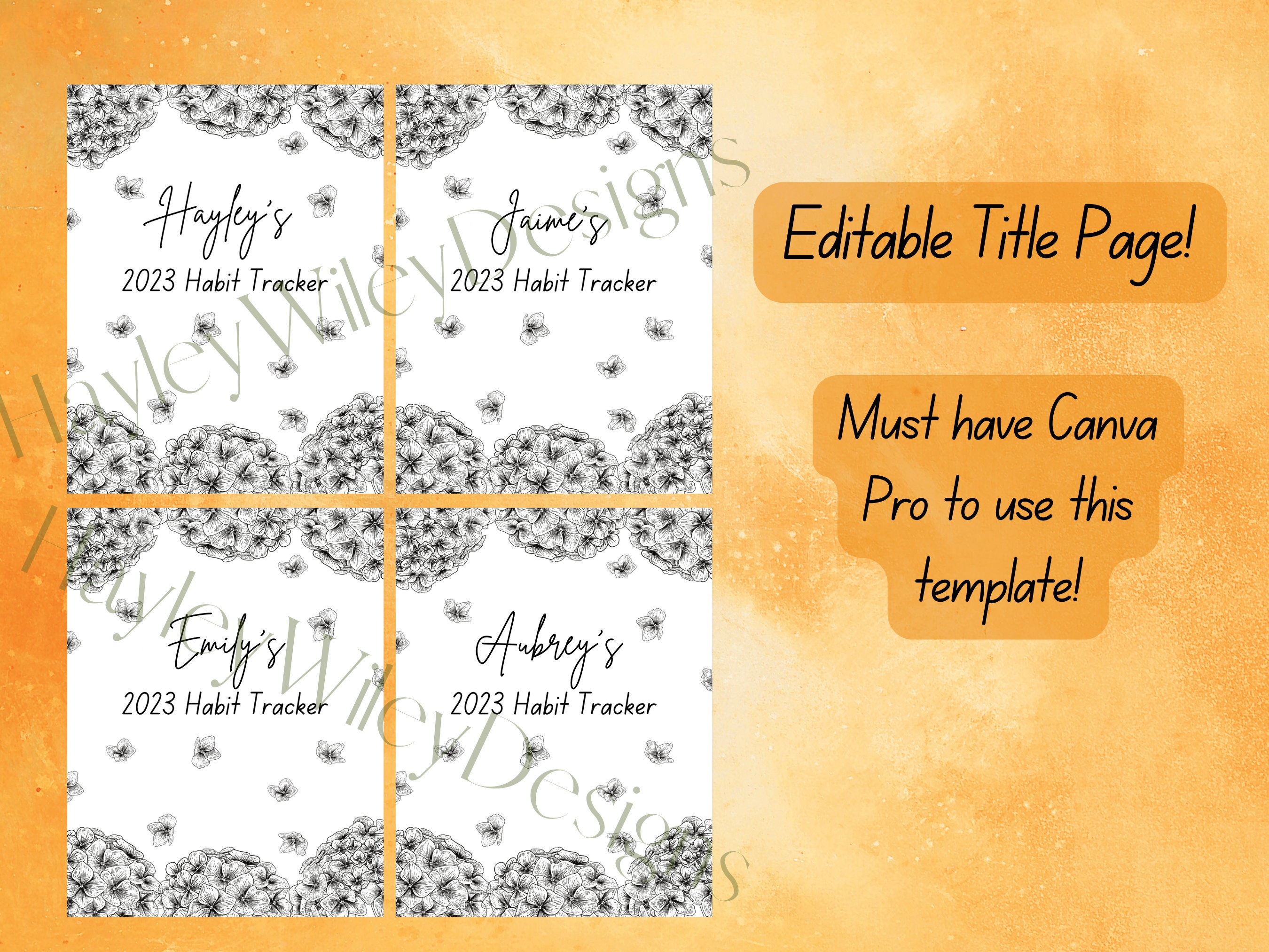 Productivity Habit Tracker Printable Canva Design