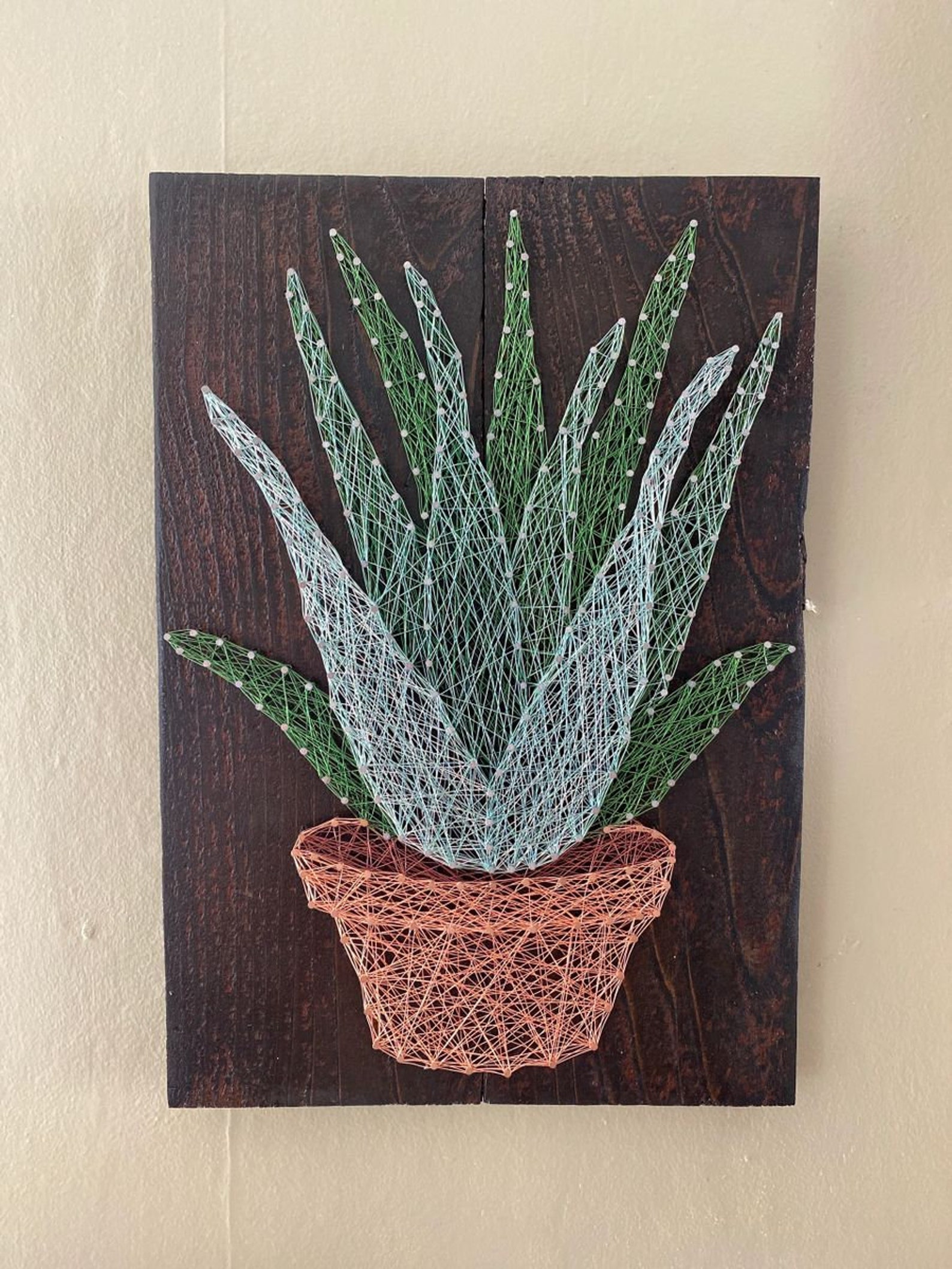 Succulent Art/ Aloe Art/ Plant Art/ Wire String Art/ String Art Made