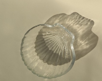 Vintage Glass Catch-All Seashell Dish