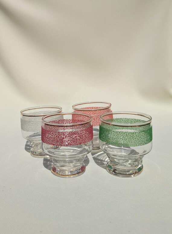 Vintage Stackable Holiday Cocktail Glasses - Set of 4