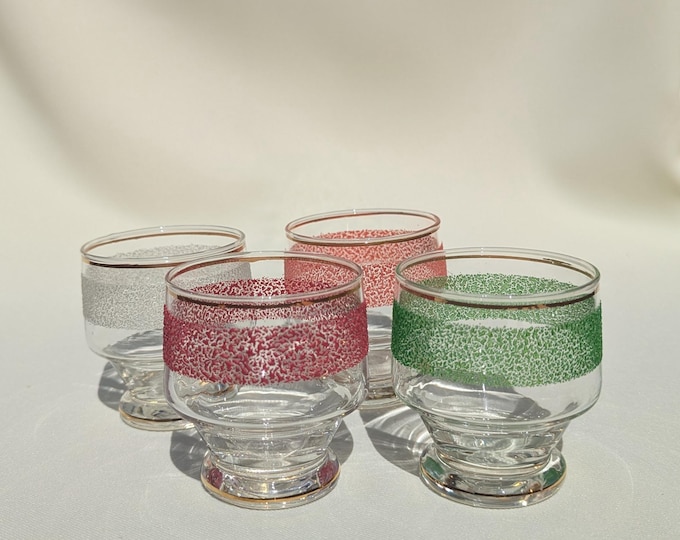 Vintage Stackable Holiday Cocktail Glasses - Set of 4