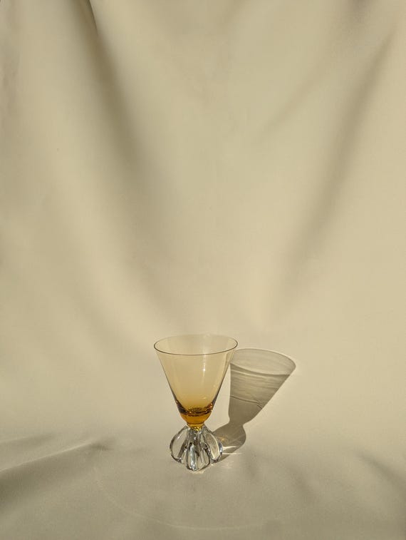 Vintage Orange Ombre Cocktail Glass