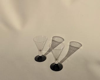 Rare Vintage Mid-Century Art Deco Shot Glasses – Set of 2