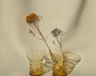 Vintage Sculptural Cocktail Glasses – Set of 2