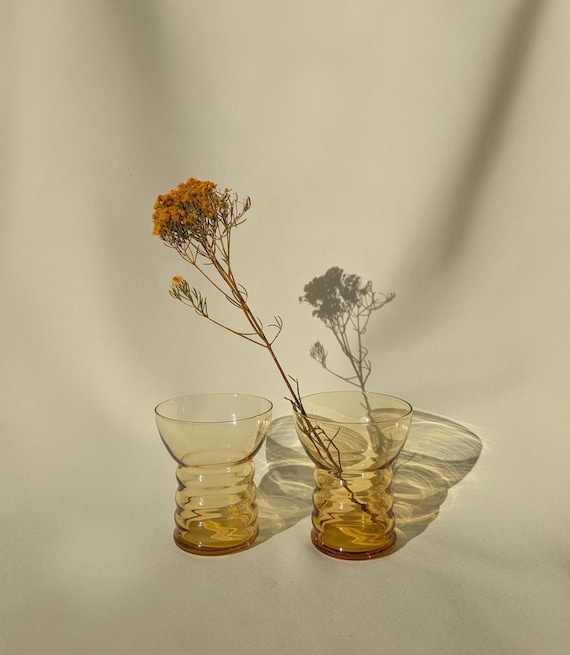 Vintage Sculptural Cocktail Glasses – Set of 2