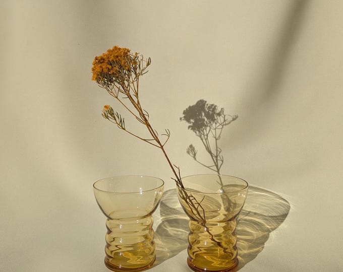 Vintage Sculptural Cocktail Glasses – Set of 2