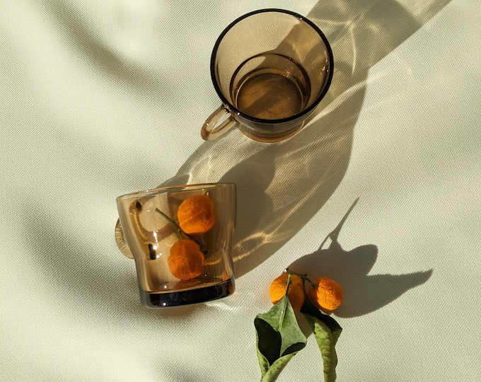 Made in France Vintage Duralex Tea Glass and Saucer - Set of 2