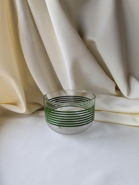 Vintage Stripe Glass Serving Bowl