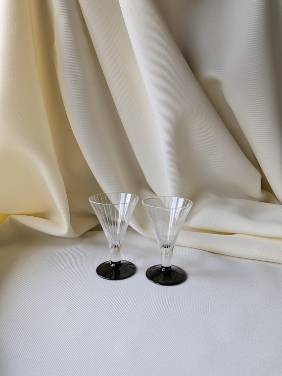 Rare Vintage Mid-Century Art Deco Shot Glasses – Set of 2