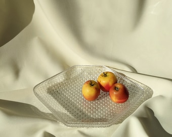 Vintage Large Glass Sculptural Serving Platter