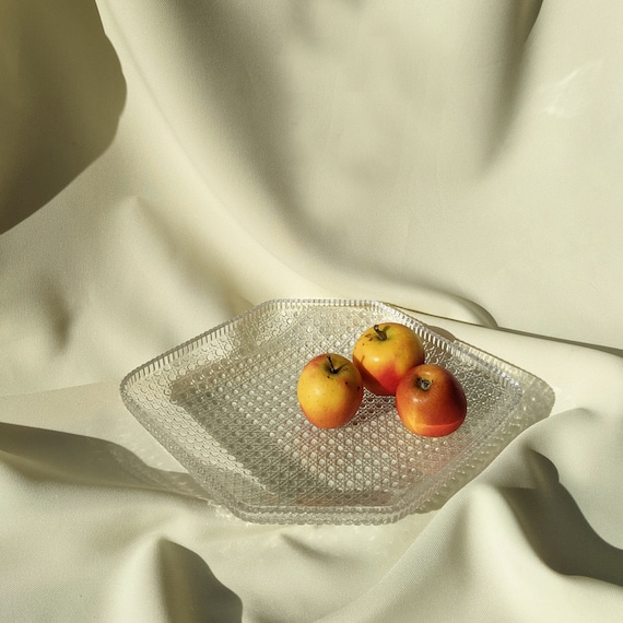 Vintage Large Glass Sculptural Serving Platter