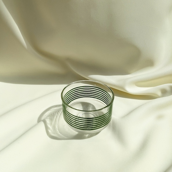 Vintage Stripe Glass Serving Bowl