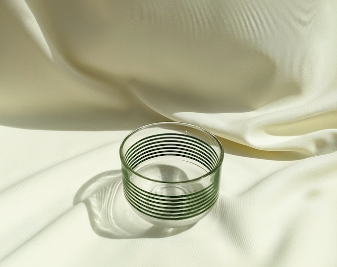 Vintage Stripe Glass Serving Bowl