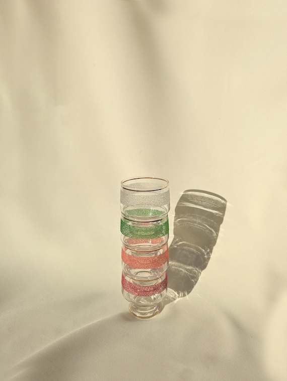 Vintage Stackable Holiday Cocktail Glasses - Set of 4