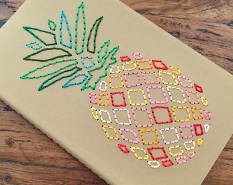 Pineapple Notebook | Pineapple Journal | Custom sketchbook | Sketchbook journal | Gratitude journal | Coastal Journal | Handsewn | 5"x8.25"