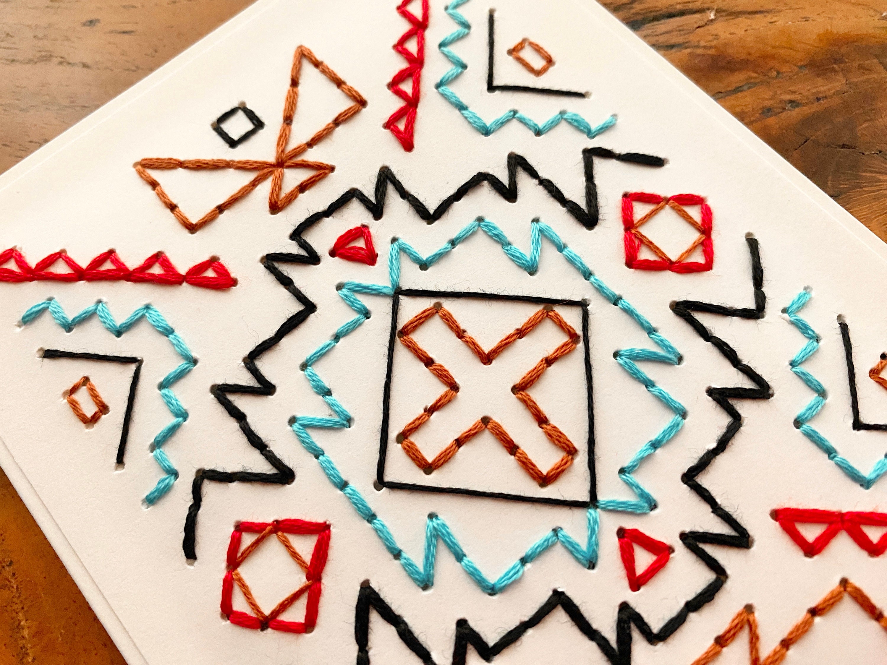 Southwest Card | Hand Sewn Card | Mexican Design | Southwest Art ...