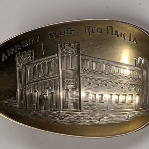 Armory Building Red Oak Louisiana Sterling Silver Souvenir Spoon