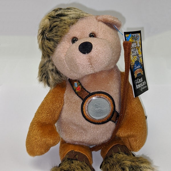 Limited Treasure CLARK Bean Bag Bear with Commemorative 2004 Peace Medal Nickel