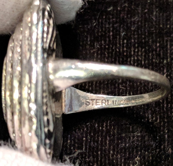Vintage Marcasite Ring Sterling Size 5.25 - image 5