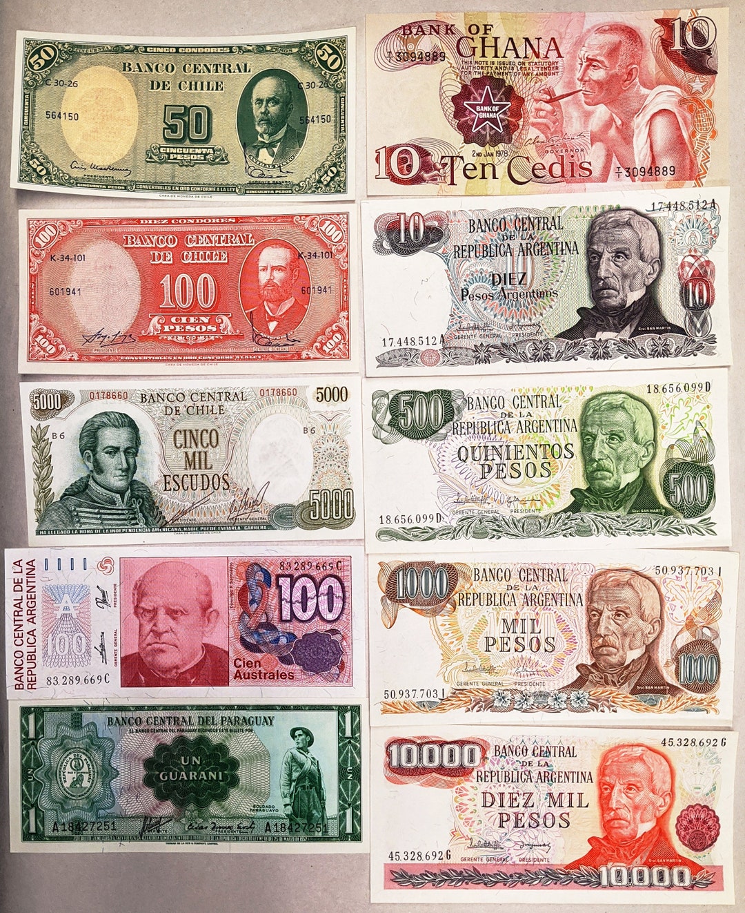 10 Assorted World Currency Notes in Choice Uncirculated Condition - Etsy
