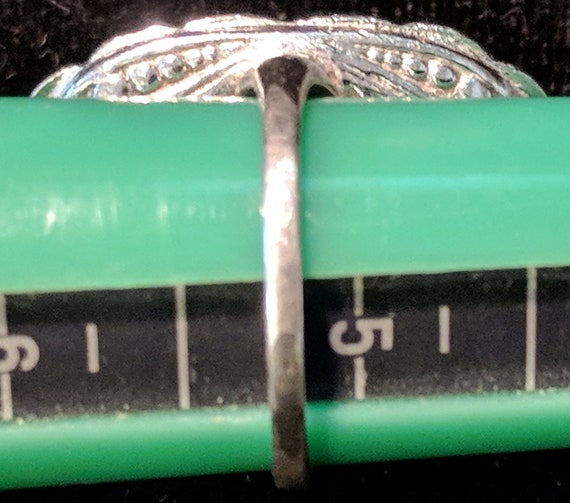 Vintage Marcasite Ring Sterling Size 5.25 - image 4