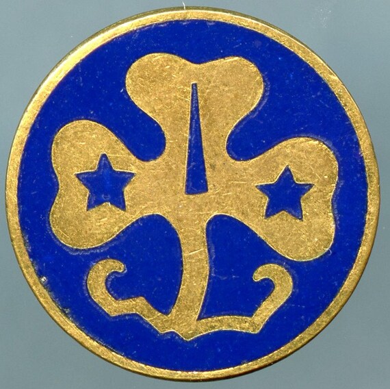 Vintage Girl Scouts Pin Enameled Trefoil Stars B Etsy