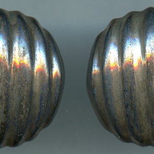 Taxco Mexico Half Dome Ridges Clip on earrings  TS-74 Sterling Silver