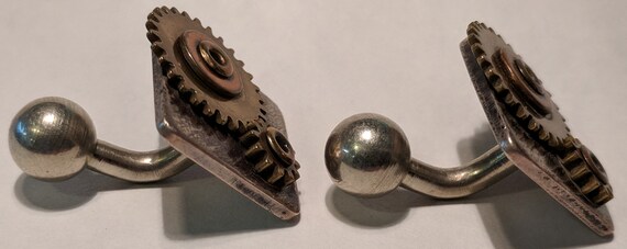 Vintage Frank Rebajes "Gears" Cuff Links - image 2