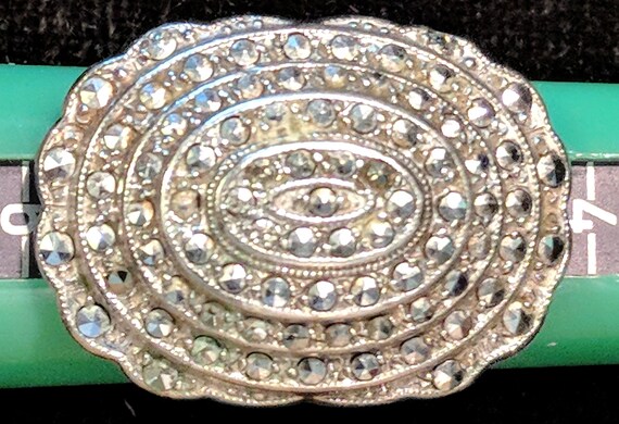 Vintage Marcasite Ring Sterling Size 5.25 - image 3