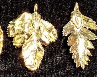 24k Gold Dipped Leaves - Lot of 4 leaves