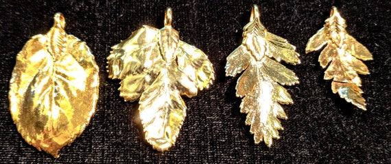 24k Gold Dipped Leaves - Lot of 4 leaves - image 1