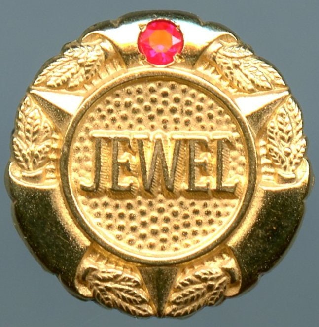 Jewel Employee Service Pin With Synthetic Ruby Etsy