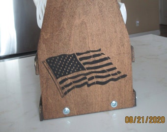 U.S. Flag,  Drink Beer, Beer Totes, Personalized,  Word Art,  Wooden, Handmade - 4th of July