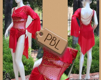 PBL Ruby Dance Costume Bling Bling Dance Costumes Child XL/Adult XS