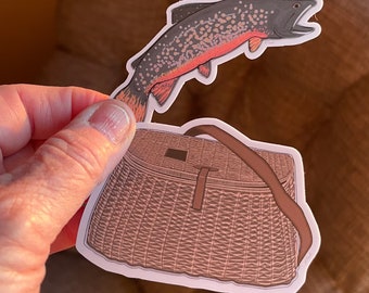 Trout Sticker -Fishing Creel Sticker -Fly Fishing Stickers - Pair of Fishing Stickers