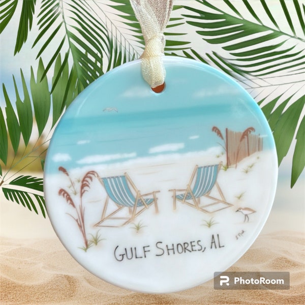 Gulf Shores Alabama Beach Ornament - Gulf Shores Christmas Ornament - Beach Ornament - Destination Ornament - Gulf Shores Souvenir