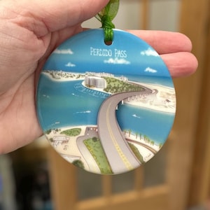 Perdido Pass Christmas Ornament - Florida Panhandle - Gulf Shores Christmas Ornament - Perdido Key - Pensacola - Gulf Shores Souvenir