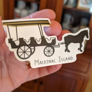 Mackinac Island Horse and Carriage Sticker - Mackinac Sticker  - Mackinac Island - Michigan Sticker - Mackinac Island Michigan