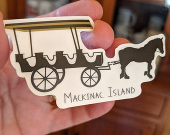 Mackinac Island Horse and Carriage Sticker - Mackinac Sticker  - Mackinac Island - Michigan Sticker - Mackinac Island Michigan