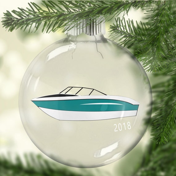 Ski Boat Christmas Ornament Custom Christmas Ornament Boat Ornament Boat Lover Lake Lover