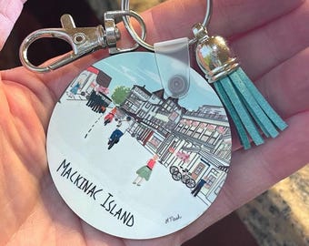 Michigan Mackinac Town Keychain - Mackinac Island  Stocking Stuffer - Mackinac Island