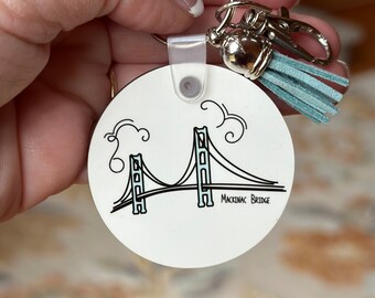 Michigan Mackinac Bridge Keychain - Michigan Stocking Stuffer - Mackinac