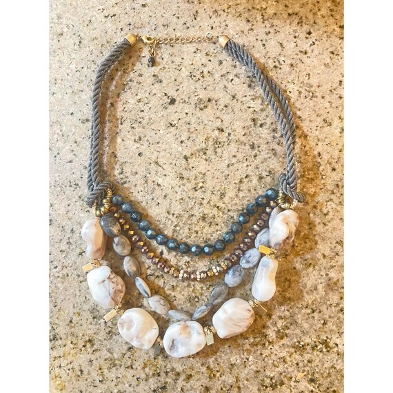 Boho Chic Multi-Strand Statement Necklace – Natur… - image 7