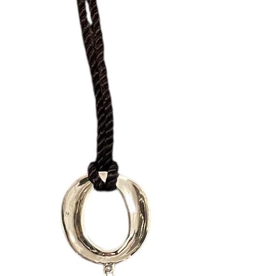 Chicos Statement Circle Link Necklace Silver Tone… - image 4