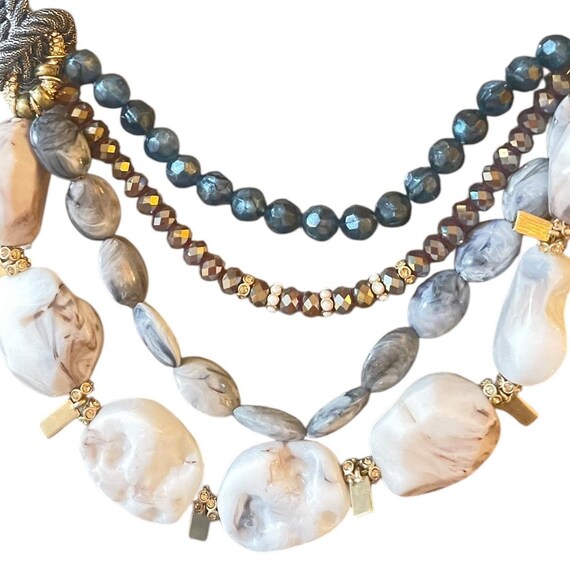 Boho Chic Multi-Strand Statement Necklace – Natur… - image 3